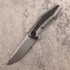 Новый A0224 High End 0470 Складной нож Flipper 20CV Атласное лезвие TC4 Титановый сплав с ручкой из углеродного волокна Шарикоподшипник Быстро открывающиеся карманные складные ножи EDC