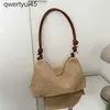 Shoulder Bags Woven Stiing Bag Womens Casual Soft Straw Soulder Bag Beac Ins Designer Luxury Bag Tote Bag Trend Sac A Mains FemmeH24220