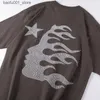 メンズTシャツメンズパーカースウェットシャツTシャツコットンラウンドネックショートスリーブトップティーヒップホップストリートウェアメンズシャツQ240220