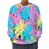 Erkek Hoodies 3D Baskılı Hawaiian Görünümü Erkekler için Kıyafetler Gün batımı Hindistan Cevizi Ağacı Grafik Sweatshirts Kadın Uzun Kollu Üst