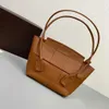 Designer de bolsas de luxo das mulheres tecido couro aberto topo arco tote pequena bolsa verde o arco 10a qualidade 240115