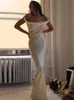 Zonnige avond feestjurk nachtclub spaghetti sexy backless satijn elegante dames luxe mouwloze jurk 240220