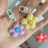 Keychains Flower Pendant Keychain Floral Shaped Bag Ornament Rings Holder Student Gift Fashion Jewelry Accessories