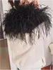 Scarves Fluffy Real Ostrich Feather Bridal White Shawls Fur Shoulder Wraps Winter Wedding Evening Party Cape