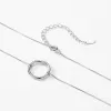 Pingentes Ailmay Genuine 925 Sterling Silver Minimalista Moda Rodada Coração Pingente Colar Para Mulheres Fantástica Vida Casamento Jóias Presente