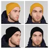 Bola Caps 20 Cores Lã Coreana Acrílica Malha Mulheres Homens Skullcap Outono Inverno Elastic Skullies Beanies Cap Atacado