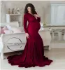 Robes Robes de maternité sexy photographie longue grossesse Shoot Maxi robe pour bébé douches fête mignon volants femmes enceintes accessoires Photo