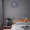 Zegary ścienne 14-calowe bezstreśne zegar cicha bateria obsługiwana okrągłe nowoczesne proste dekoracje (szary)