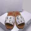 Designer slippers houtachtige sandalen stof canvas letters merk glijbanen platte sandalen comfortabel trendy modieuze mode -open toed 001