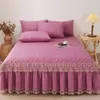 Spódnica łóżka europejska koronkowa bawełniana bawełniana osłona przeciw poślizgowi z dużą blachem z blachy.