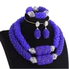 4UJewelry Conjunto de joias com design arrojado africano tradicional nigeriano casamentos conjunto de colar com contas de cristal