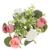 Dekorative Blumen Rose Girlande Halter Bankett Dekorationen Kranz für Hochzeit Wohnzimmer Ringe Kränze Seidenblume Künstliche Blumen