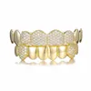 Hip Hop CZ pierres bouchon de dents Zircon cubique glace sur Micro pavage haut et bas charme Grill 240220