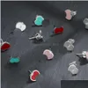Ohrring Zurück Herz Ohrringe Designer für Frauen 100% 925 Silber Stud Paar Schmuck Geschenke Frau Zubehör Großhandel mit Box Drop Del Dhmlz