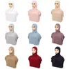 Ethnic Clothing Solid Color One Piece Head Wraps Turban Ramadan Eid Muslim Women Under Scarf Modest Arabic Islamic Jersey Full Neck Cover