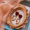 Stud Earrings For Women Retro Red Love Heart-shaped Long Fashion Geometric Jewelry Wholesale