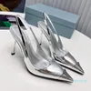 2024 Sliver Heels Pump Sandles Woman Woman Woman Pression Cape Steel Cap Pump