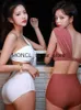 Koreański styl kątowy w stylu Korean Bikini Zestaw Kobiety Biquini Suit Dwa kawałki solidne jedno ramię w kostium kąpielowym Wysokiej jakości plażyh2422088