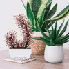 Fleurs décoratives plante artificielle en pot décor de bureau blanc et vert fausses plantes en plastique Theoffice