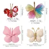 Hair Accessories 2pcs/set Delicate Knit Butterfly Leather Clip Flocking Hairpins With Gold Cute Gauze Headwear Girls Baby