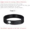 Bracelets Free Custom Medical Alert ID Tag Bracelets DIY Engraved Name Stainless Surgical Steel IP Plated Black Color Stretch Bracelet