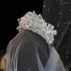 Grampos de cabelo concurso moda noiva coroa tiaras princesa headwear festa de aniversário casamento jóias vintage headpieces