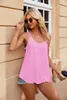 Kadın Tankları 2024 Seksi Top Summer Dantel Hollow Out T-Shirts Kolsuz V Yastık Tank Topları Açık Rayon Spandex Crochet Camis