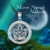 Ciondoli Eudora Collana in argento sterling 925 con nodo strega e pentagramma per uomo e donna, tripla luna, dea, stregoneria, pendente, regalo di personalità