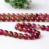 Pendants 8MM Natural Watermelon Tourmaline Round Gemstone Loose Beads 15" Relief Chakra Thanksgiving Day Restore Classic Chain Yoga Lucky