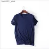 Homens camisetas 2024 Brand New Mens Modal T-shirt V-Pescoço Grande Tamanho Homens T-shirt Manga Curta Homem Solto Camiseta Cor Sólida para Tops Masculinos Tees Q240220