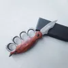 Tiger Finger Fist Set portatile pieghevole Manico in legno massello Coltello squisito per sopravvivenza all'aperto e autodifesa in acciaio inossidabile 457627