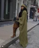 Etnik Giyim Kış Afrikalı Lady Kimonos Lüks Gevşek Kalın Uzun Hırgalar Avrupa Kadın Moda Baskılı Kıyafetler Ceket Giysileri