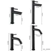 Bathroom Sink Faucets G1/2 Cold Only Basin Faucet Black Paint Stainless Steel Bathroom Waterfall Tall Sink Lavatory Vessel Tap Deck Mount Single Hole