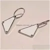 Stud Émail Noir Blanc Goujons Designer Boucle D'oreille Mode Jewlery Lettres Creative Clip sur Orecchini Triangle Forme Classique Dangle Earr Dhaw1