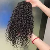 高品質ペルーマレーシアインドの髪自然の黒い深い波ポニーテールヘアエクステンション100％生バージンレミー人間の髪