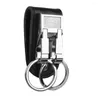 Keychains Detachable Belt Buckle Clip Stainless Steel Keychain 2 Loops Key Ring Holder Chain