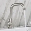 Bathroom Sink Faucets Hot Cold Water Faucet Bathroom Kitchen Basin Single Handle 304 Stainless Steel Sink Faucets 2 Holes