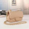 2024 Designer Bag Fashion Handbags Shoulder Luxurys Designer Bags Metal Chain Gold Silver Women Handbag Genuine Leather Bag Flip Cover Messe