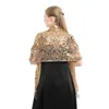 Scarves Elegant Women Sequins Shawls And Wraps For Evening Dresses Embroidery Wedding Party Cape Bridesmaid Bride Dress Shawl