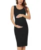 Dresses Liu Qu Women Maternity Dresses Summer Pregnancy Dress Mama Solid Color Side Ruching Scoop Neck Casual Clothes For pregnant