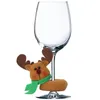 Vinglas 6st jultomten Moose-Snowman Drink Markers Set for Christmas Holiday Party Glass