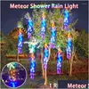 Led Strings Meteor Shower Rain Lights Outdoor Christmas Decoration Firecracker String Light Snow Falling Raindrop Icicle Fairy Drop Dh6Pd