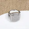 Designer David Yumans Yurma Yurma Jewelry Square 17mm Zircon Imitation Diamond Style Fashion Twisted Thread Ring Smycken
