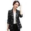 Costumes pour femmes Femmes Blazer Corée Casual Slim Blazers Vestes Manteau de travail Vêtements d'extérieur Mode Printemps Carrière Femme Veste Bureau Dame