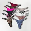 Women's Panties European And American Sexy Rhinestone Thong Underwear Fitness Sports Hip Lifting Low Waist High Fork Fashion