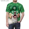 T-shirts hommes Nouveau T-shirt décontracté pour hommes Haut de vacances irlandais St Patrick 3D Imprimer Street Fashion Gothic Loose Harajuku Pull Col rond Court Q240220