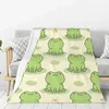 Blankets Cute Frog Animal Blanket Warm Lightweight Soft Plush Throw For Bedroom Sofa Couch Camping