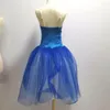 Palco desgaste azul ballet saia longa vestido de dança para crianças trajes de desempenho meninas estilingue saias de barriga