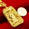 Necklaces Real 18K Gold Necklace Fine Jewelry Pure 999 Pendant Chain Genuine Solid Gold for Women Wedding Luxury Jewelry Gifts