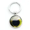 Keychains Retro Red Eyes of Fish Pattern Keyrings Glass Cabochon Pendant Utsökta gåvor till kvinnor Bag QYH434